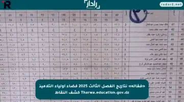 «فعَالة» نتائج الفصل الثالث 2025 فضاء أولياء التلاميذ Tharwa.education.gov.dz كشف النقاط